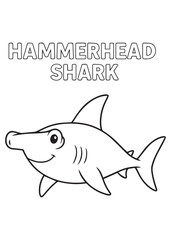 coloring book Hammerhead Shark – a hammerhead shark swimming confidently