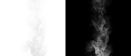 Vertical plume of smoke or vapor shown on white and black isolated on transparent background © Tania