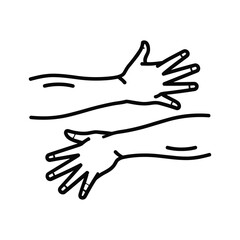 Line icon representing human abdominal muscles, core strength, and waistline with a belt or band illustration isolated on