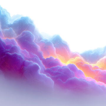 A colorful cloud with a yellow sun in the middle