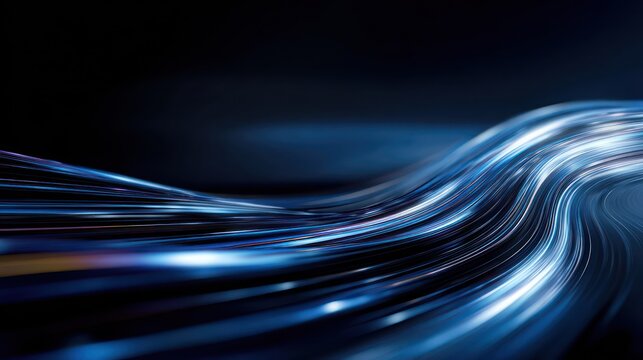 Abstract Blue Light Swirl Tech Innovation Background Glow