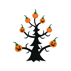 halloween pumpkin and tree