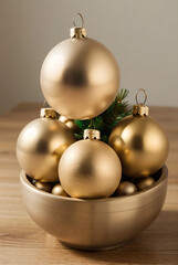 golden christmas balls