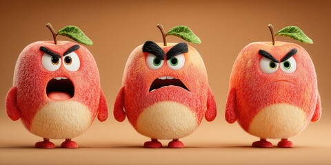 funny apple characters