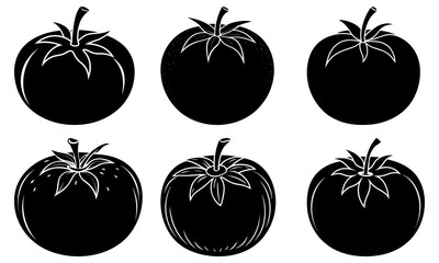 Fresh tomatoes vector art, perfect for healthy eating recipes or vibrant food market designs, add natural goodness to your next project with this tasty set