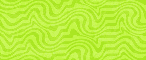 Fototapeta premium Abstract green background with hypnotic wavy lines pattern. Fresh and natural background