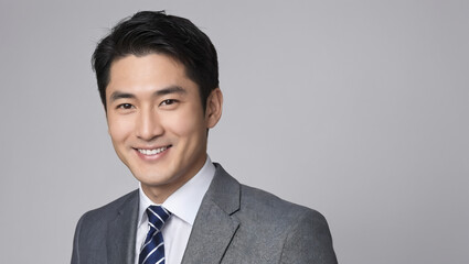 Portrait of 20s Japanese Businessman with Dark Blue Tie / ダークブルーのネクタイをした20代日本人男性ビジネスポートレート