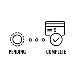 Black and white line icon of smartphone making contactless payment with card reader terminal