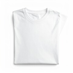 Folded white t-shirt against white background