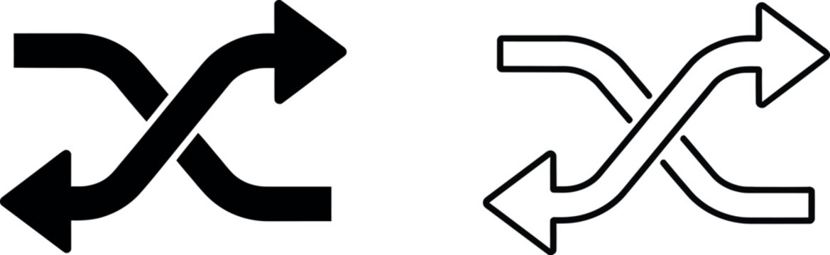Shuffle arrows icon randomize symbol silhouette