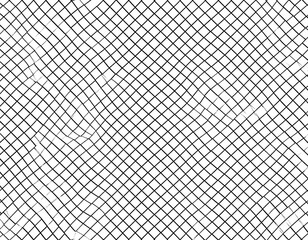 Fototapeta premium Black grid against a white background, lines create a diamond pattern with a wavy element