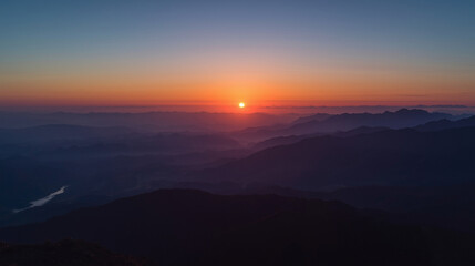 sunrise in the mountains