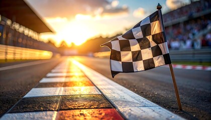 Race Finish Line Checkered Flag.