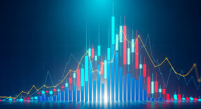 Dynamic stock market chart showing financial growth and investment trends
