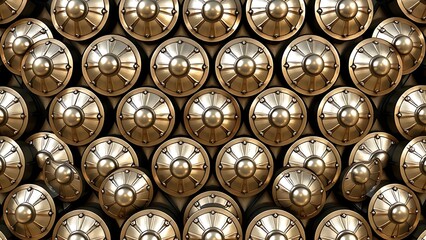 shields. A geometric pattern of Roman shields with metallic reflections in minimalist architectural style. real-estate listings.