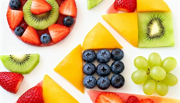 Healthy fruit arrangement for food styling and healthy eating photo