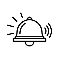 Simple line art icon of a ringing bell