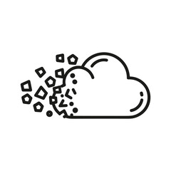 Abstract cloud dissolving into geometric shapes icon