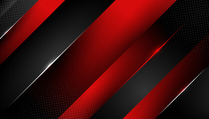 Modern Abstract Background with Red and Black Diagonal Lines
