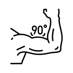 Arm Flexion at 90 Degrees Icon with Bicep Muscle
