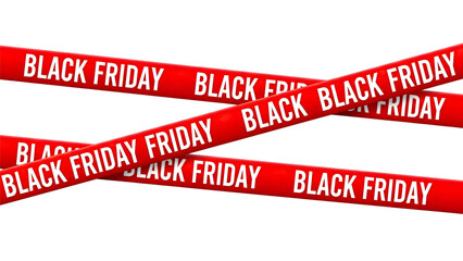 Black Friday sale banners with repeating ribbons On White