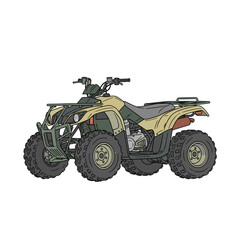 Fototapeta premium All-terrain vehicle (ATV) in military style for outdoor adventure concept