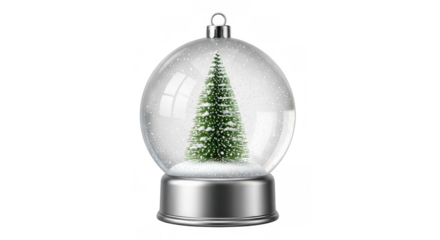 Christmas Tree Snow Globe A Festive Holiday Decoration.