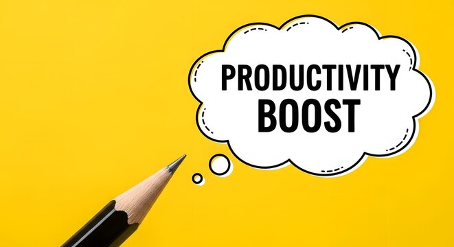 Unlock your potential with a productivity boost brainstorm on vibrant yellow for fresh business ideas and strategic solutions for efficient workflow