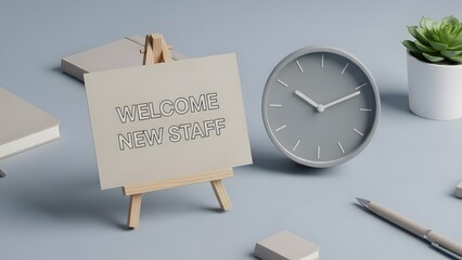Welcome new staff with this inviting office setup, perfect for onboarding materials, company culture presentations, and creating a positive first impression today