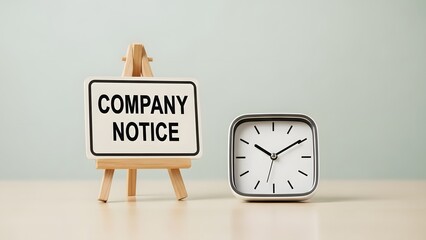 Ensure Timely Action with this Company Notice and Clock Reminder for Important Deadlines and Updates with a Modern Minimalist Design for Business