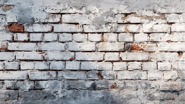Weathered white brick wall texture with rustic and aged appearance - Powered by Adobe