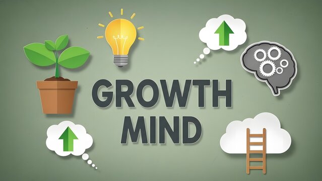 Cultivate a growth mindset with inspiration and motivation for personal development, symbolizing potential, innovation, and continuous learning for success