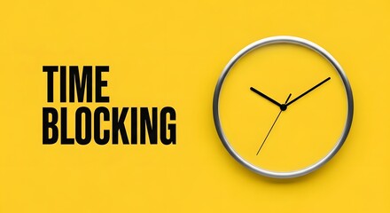 Visualize time blocking for enhanced productivity and workflow management with this engaging and modern yellow clock illustration, perfect for business concepts