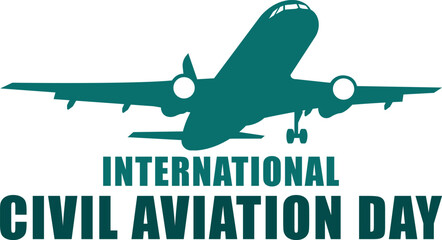 International Civil Aviation Day isolated on a white background