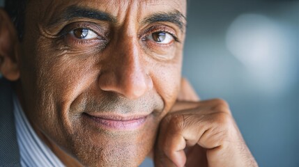 Close-up portrait of confident mature businessman with thoughtful expression