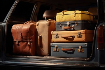 Car Trunk Fully Packed with Assorted Bags for the Upcoming Road Trip