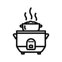 Rice Cooker with Steaming Pot Icon