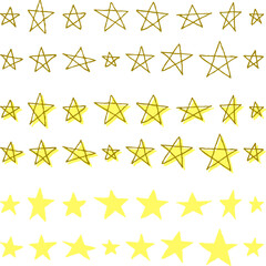 ラフに描いた星のイラストセット