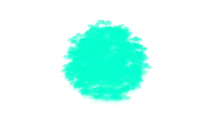  Abstract teal green blob shape on white background