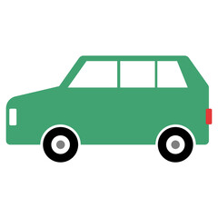 A simple illustration of a green car, ready for adventure