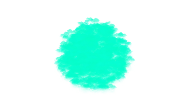  Abstract teal green blob shape on white background - Powered by Adobe