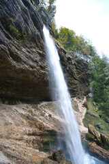 Peričnik waterfall in slovenia