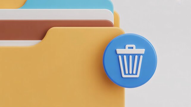 Streamline your digital life with a clean modern folder and delete icon concept, perfect for decluttering data and organizing files with ease