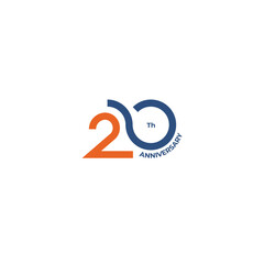 20th year anniversary celebration logo design