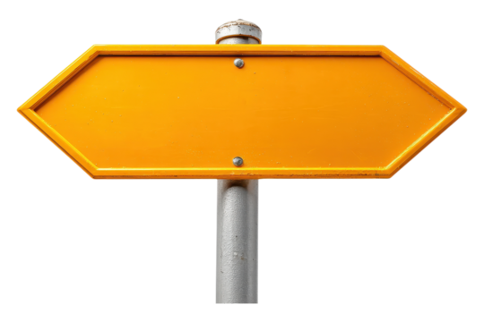 Empty Road Arrow Sign Image for Navigation and Traffic Projects on Transparent or White Background PNG