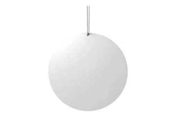 Blank Round Hanging Sign for Retail and Business Use on Transparent or White Background PNG