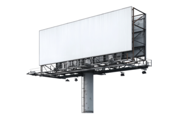 Blank Billboard on Roadside for Advertising Concepts on Transparent or White Background PNG