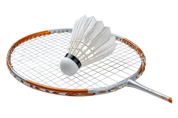 Close Up of Badminton Equipment for Training and Game Concepts on Transparent or White Background PNG