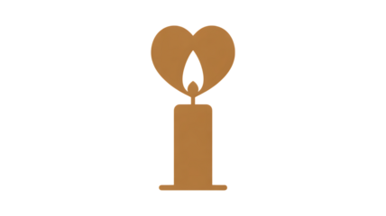 Bronze Heart Candle Flame Icon Transparent Background Perfect for Valentine’s, love and spiritual themes. High-quality scalable PNGs for T-shirts, stickers, and digital projects.