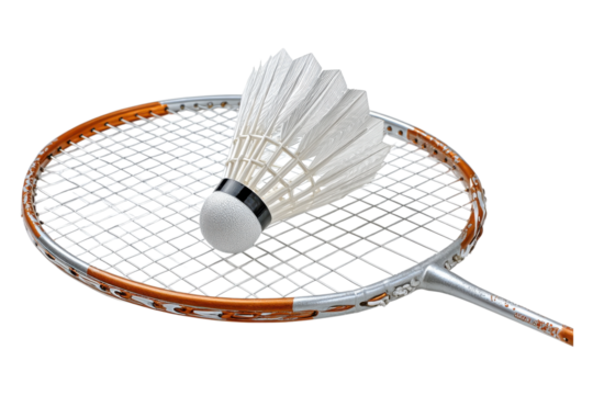 Close Up of Badminton Equipment for Training and Game Concepts on Transparent or White Background PNG